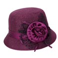 thumbnail image 2 of Women Top Hat Decor Sun Protection Hats Sun Hat Fashion Bucket Hat Casual Sunhat Dark Red, 2 of 7