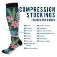 thumbnail image 2 of FORMRS Womens Knee High Socks Casual Long Thick Travel Daily Wear, 2 Pairs, Green Floral, 2 of 6