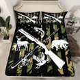 thumbnail image 2 of jejeloiu Safari Deer Bear Twin Sheet Sets,Camouflage American Flag Twin Fitted Sheet,Wildlife Hunting Flat Sheet For Men Women,Luxury Bedroom Decor,3 Pieces, 2 of 7