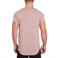 thumbnail image 4 of Mens Shirts Short Sleeve, Mens Hipster Longline T-Shirt Drop Cut Scallop Long Tail Slim Fit Bodybuilding Gym Muscle Workout Tee, 4 of 7