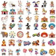thumbnail image 2 of 8sets 50pcs Circus Theme PVC Waterproof Stickers Self-adhesive Decals for Scrapbooking Photo Album Decoration Mixed Shapes Mixed color 44~71x33~68x0.25mm, 2 of 5