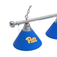 thumbnail image 2 of University of Pittsburgh 3 Shade Billiard Light with Chrome FIxture, 2 of 5