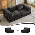 thumbnail image 2 of CARZZI Compression Floor Sofa Bed, 2-Seat Convertible Modular Sectional Couch with Fixed-Shape Frame, Comfy Foldable Mattress Boneless Sleeper Couch, Convertible Sofa for Living Room, Black, 2 of 12
