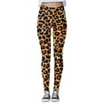 thumbnail image 4 of LxrBlank Slim Fit Leopard Print Womens Leggings High Waisted Tummy Control Stretchy Base Layer Pants Fashion Casual Soft Comfortable Solid Color Women's Pants A Gold L, 4 of 6