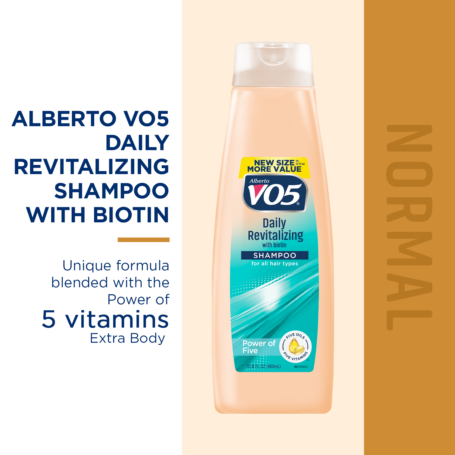 Alberto VO5 Daily Revitalizing Shampoo with Biotin, for All Hair Types,16.9 fl oz - image 3 of 6