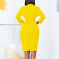 thumbnail image 3 of AURA Plus Size Double Breasted Blazer Collar Maxi Dress Elegant Long Sleeve Office Bodycon Dress with Belt, 3 of 10