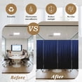 thumbnail image 5 of Navy Blue Black Ombre Window Privacy Film, Modern Abstract Striped Gradient Static Cling UV Sun Blocking Heat Control Window Tint Day and Night, Non-Adhesive One Way Privacy Cover 35.4''x78.7'', 5 of 7