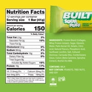 BUILT Bar Sour Puff Protein Bars, Green Apple Crush, Gluten Free, Sour Candy Snacks - 12ct