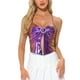 thumbnail image 1 of Camiseta sin espalda metálica para mujer INSPIRE CHIC, con tirantes asimétricos y halter, top brillante, XS, azul púrpura, 1 of 6