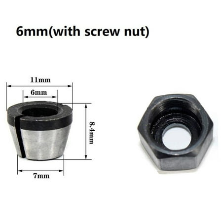 

6mm/6.35mm/8mm Collet Chuck Adapter With Nut For Engraving Trimming Machine