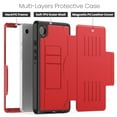 thumbnail image 2 of Business-Style Case for Samsung Galaxy Tab A9 (SM-X110) Tablet 8.7" (2023), Heavy-Duty Case with Magnetic Stand /Card Slots /Auto Sleep Wake Function, PU Leather Protective Classic Folio Cover, Red, 2 of 7