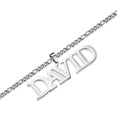thumbnail image 3 of Men's Custom Letter Pendant Name Necklace Personalised Jewelry Gift,Black, 3 of 5
