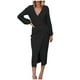 thumbnail image 1 of Vestidos Para Mujer Vestidos de Otoño de Moda Casuales Glúteos Cuello en V Sólido Vendaje Largo Leeve Vestido Odeerbi  ODB131479, 1 of 9