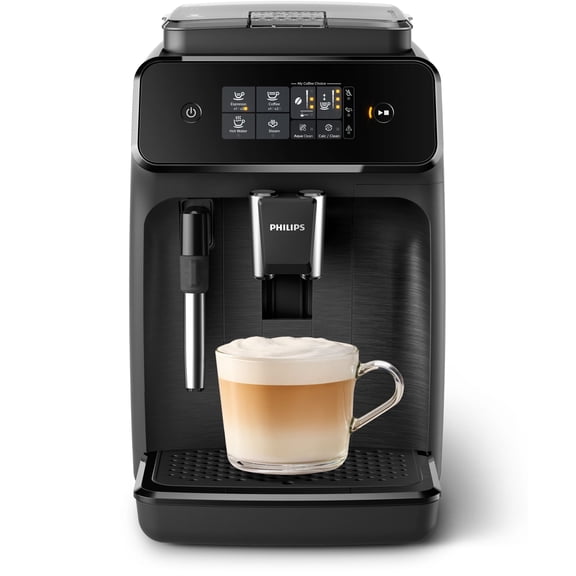 Philips 1200 Fully Automatic Espresso Machine with Milk Frother, Black