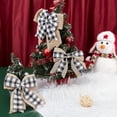 thumbnail image 4 of Black White Plaid Gift Bows Burlap Wreaths Bows Christmas Tree Topper for Wedding Holiday Birthday Party Decoration 12" x 9.4" DIY, 4 of 5