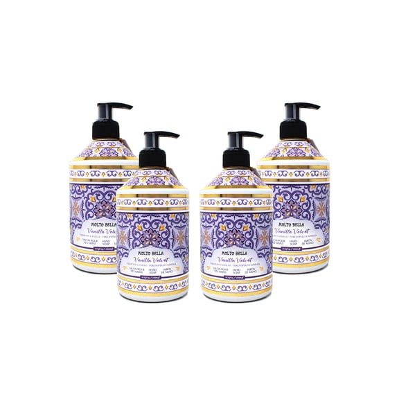 Molto Bella Liquid Hand Soap, Vanilla Velvet Scent, 21.3 fl oz 4 Pack