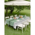 thumbnail image 5 of 60x84 Inch Outdoor Tablecloth with Umbrella Hole Zipper Rectangle Sage Green Stripes Rectangular Tablecloths Outside Waterproof Modern Spring Abstract Striped Patio Table Cloth Cover for Picnic Party, 5 of 8