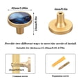 thumbnail image 3 of Qxltty Gilt Navy Blue Marble Cabinet Knobs Kitchen Drawer Knobs Round Door Pulls Dressing Table Wardrobe Closet Knob Handles Decorative Set of 4, 3 of 9