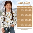thumbnail image 7 of Xixirimido Bee White Daisy Printed Girls Long Sleeve Shirts Casual T-shirt Loose Fit Tunic Tops Crewneck Tie-hem Blouse Tees for Fall Winter, Size 7-8, 7 of 7