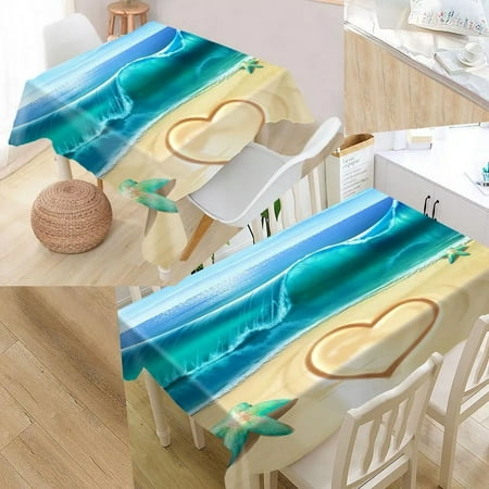 

Beach Pattern Star Summer Rectangular Tablecloth Indoor Outdoor Party ration Suitable for Dinner Party Picnic Tablecloth