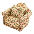 thumbnail image 2 of Wood Double/Single Sofa And Cushion Furniture /12 Dollhouse , Single Sofa, 8.3x6.5x7.2cm, 2 of 9