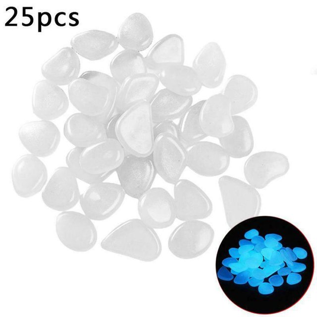 WRXMIJNHGSA Glowing Stones Under $5 25 Pcs Glow In The Dark Garden Rocks Pebbles Stones Luminous Garden Walkway
