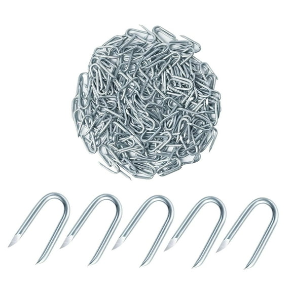 200 Pack Fence Staples U Nails Wire Fasteners Galvanized Iron for Livestock Fencing and Wood Posts