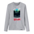 thumbnail image 4 of RKSTN Sweat-Shirt pour Femmes Mode Automne Léger Couleur Unie Manches Longues Col Rond Imprimé Pollution Marine, 4 of 4