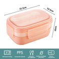 thumbnail image 2 of Bento Box para adultos, lonchera con utensilios, apilable, a prueba de fugas, lonchera Bento Box para salir a cenar, trabajar, hacer picnic, 21,5*14,5*10 cm, 2 of 7