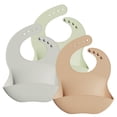 thumbnail image 6 of 3pcs Food Grade Silicone Baby Bibs Neutral Colors Universal, 6 of 20