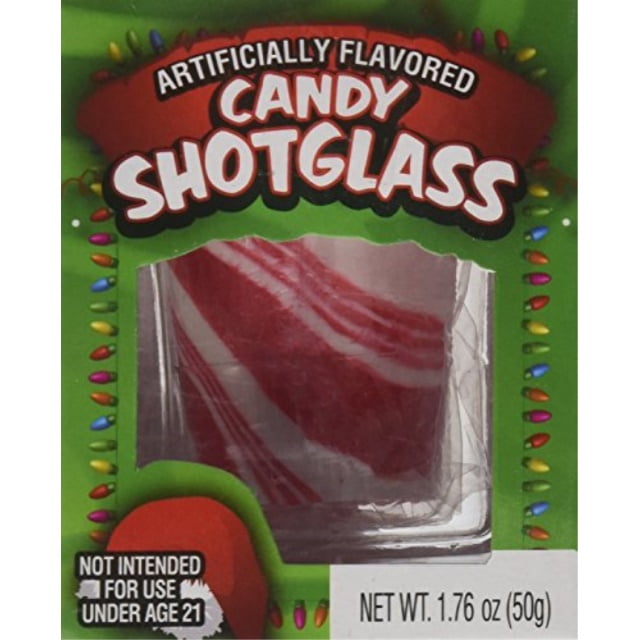 Candycane edible candy shot glass, Bee Inc