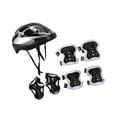 thumbnail image 4 of 7 piezas/juego de casco de bicicleta para niños, casco de patinaje, casco portátil a prueba de golpes para adolescentes, casco de monopatín para Plata negra, 4 of 8