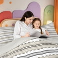 thumbnail image 4 of Erosebridal Modern Stripes Full Size Comforter Sets,Geometric Lines Pattern Bedding Comforter Set,Light Gray Reversible,3pcs,1 Comforter and 2 Pillowcases, 4 of 7