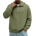 thumbnail image 2 of Paiwinds Men's Solid Color Waffle Knit Hoodie Half Zip Pullover Sweatshirt with Kangaroo Pocket Casual Long Sleeve Hooded Top, 2 of 9
