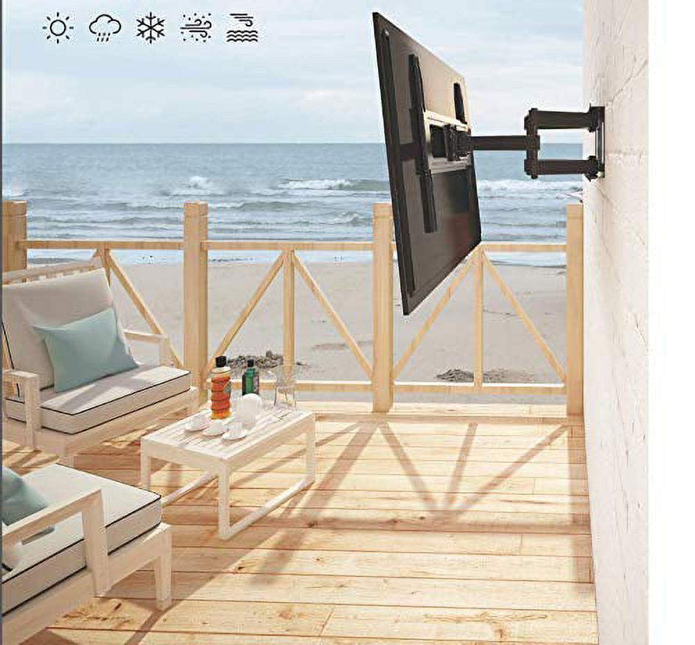 Mount Plus MP-LPA36-443W Outdoor Full Motion Swivel Weatherproof Tilt TV Wall Mount for Most 32?~60? TVs Perfect Solution for Outdoor TV (Max VESA 400x400)