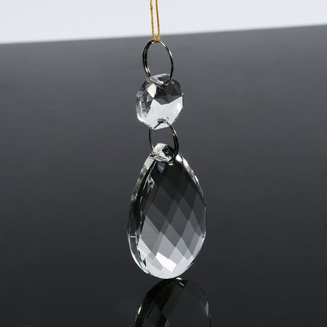 10Pcs Clear Glass Prisms Chandelier Pendant Light Lamp Part Drops for DIY Crafts and Home Decor