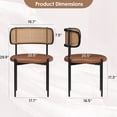 thumbnail image 6 of Nmkwnr Pack of 4 Armless Dining Chair with Metal Legs, Faux Leather Upholstered Seat Side Chair for Living Room, Restaurant, Brown, 6 of 8