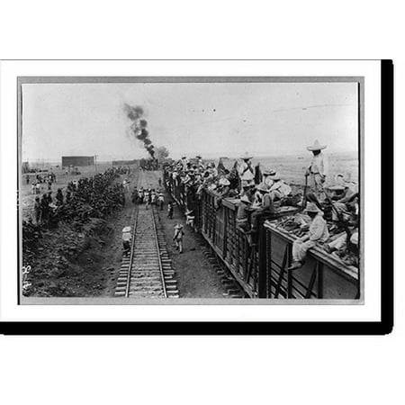 Historic Print, Carranza and U.S. troops use trains in search for Villa. Mexican-U.S. campaign after Villa, 1916, 18" x 24"