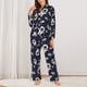 thumbnail image 2 of Balery Cartoon Spaceship Conjunto de Pijama con Estampado para Mujer, Conjunto de Dos Piezas con Manga Larga, Ropa de Dormir Suave con Bolsillos, Pijamas Cómodos-Medium, 2 of 7
