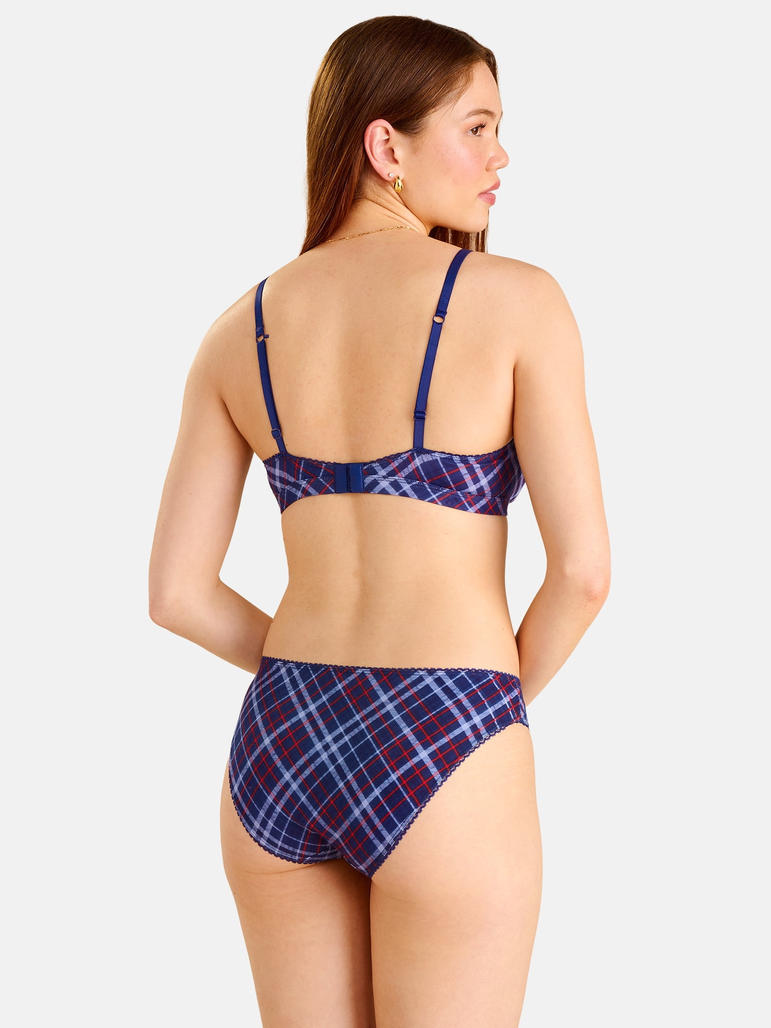 Fresh by Fruit of the Loom Women's Cotton Triangle Bralette and Bikini Set, Size XS-XXL
