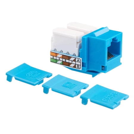 UPC: 0757120352068 | C2G 90° Cat5E RJ45 UTP Keystone Jack – Blue