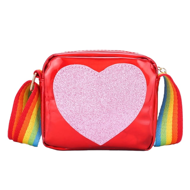 Bolso bandolera infantil con lazo arcoiris para niña