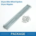 thumbnail image 4 of Unique Bargains 36 Set 14G Bicycle Spokes Bike Wheel Spokes Galvanized Carbon Steel Silver Tone-259mm, 4 of 7