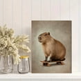 thumbnail image 2 of Qisvanset Toile Murale de Planche à Roulettes Capybara 15,75 X 11,81 Pouces, 2 of 8