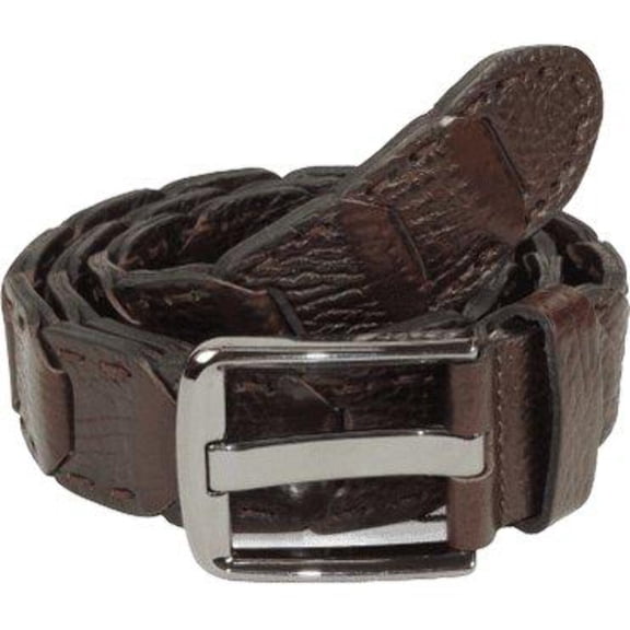 Men Genuine Leather Belt PIERO ROSSI Turkey Crocodile print Hand Stitch 69 Brown