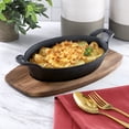 thumbnail image 6 of MegaChef Mini Cast Iron Oval Pan with Wood Tray, 6 of 6