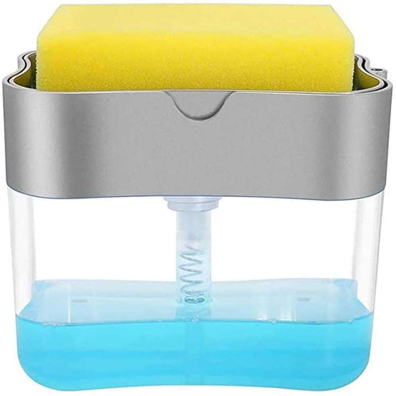 Akerlok Kitchen Dish Soap Dispenser 2 in 1 Soap Dispenser Sponge Holder