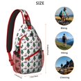 thumbnail image 5 of Sling Backpack,White Christmas Santa and Tree Pattern Sling Bag with Water Bottle Holder,Waterproof Sling Bag for Men/Women with Headphone Jack for Hiking,Travel, 5 of 6