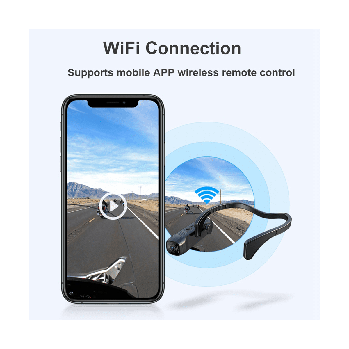 Wearable 4K 30FPS Mounted Camera WiFi Video Camera Camcorder Webcam Wide Angle Lens Battery APP Control