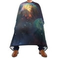 thumbnail image 2 of JSTEL Space Planets Nebula Waterproof Barber Cape for Men Women Beard Shaving Bib Apron Professional Hair Cutting Cloth, 65 x 55 inch, 2 of 6